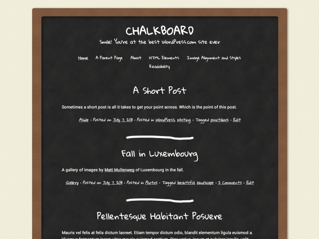 New Theme: Chalkboard